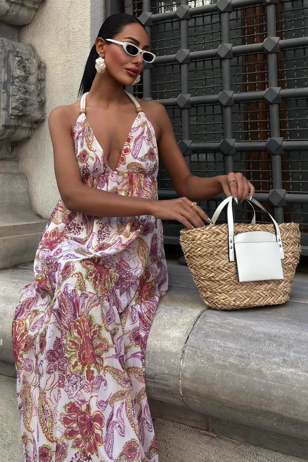Amelia Backless Chiffon Dress