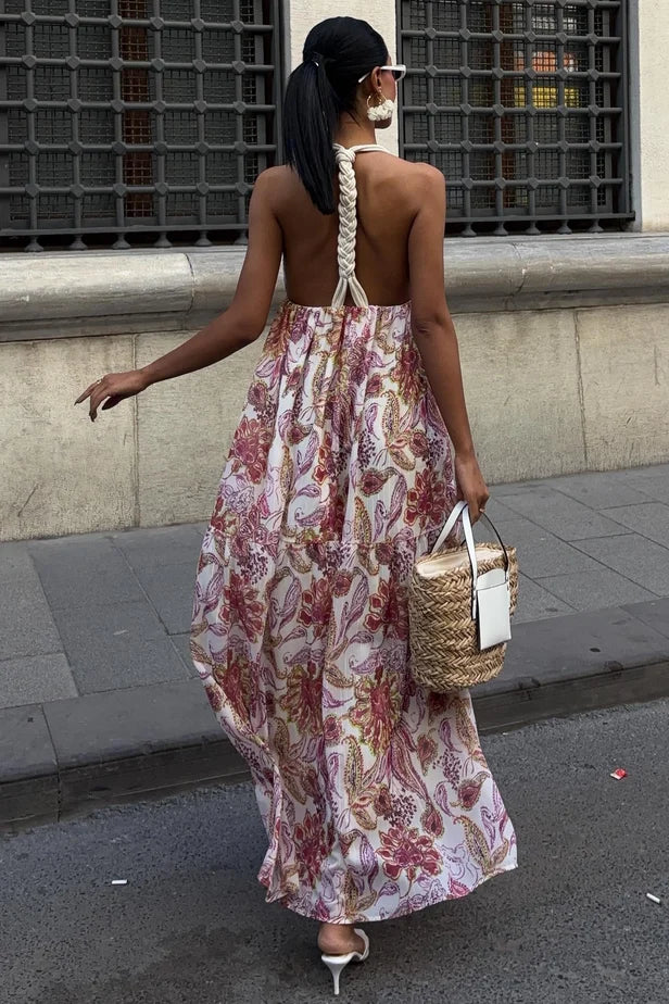 Amelia Backless Chiffon Dress