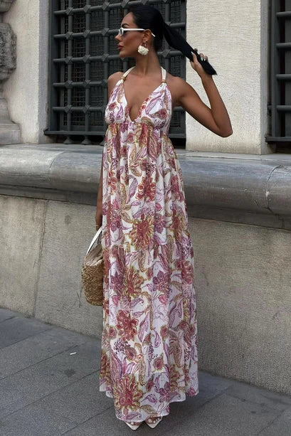 Amelia Backless Chiffon Dress