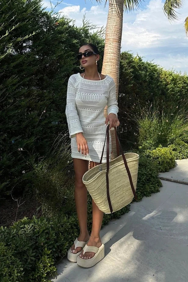 Daisy Crochet Mini Dress