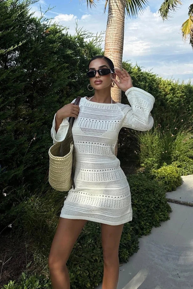 Daisy Crochet Mini Dress