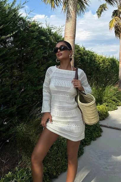 Daisy Crochet Mini Dress
