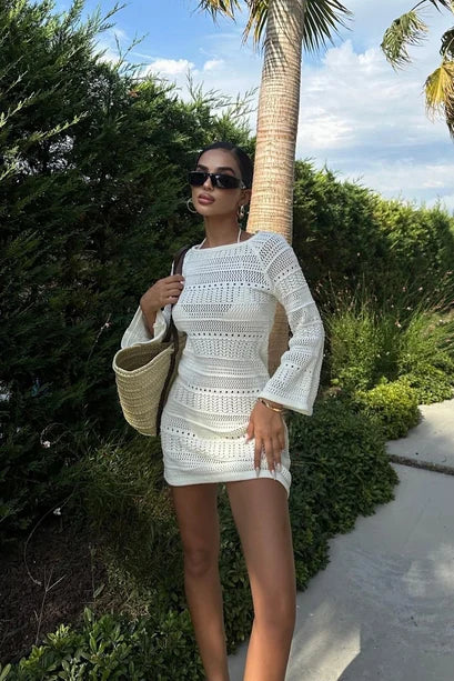 Daisy Crochet Mini Dress