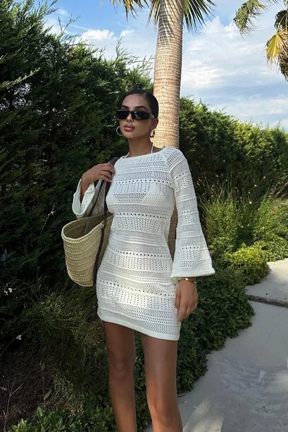 Daisy Crochet Mini Dress