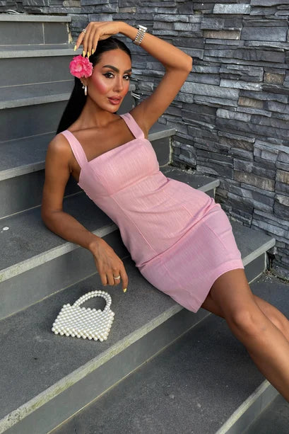 Catherine Linen-Blend Mini Dress