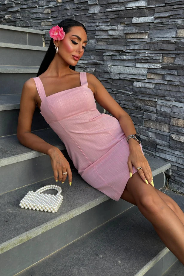 Catherine Linen-Blend Mini Dress