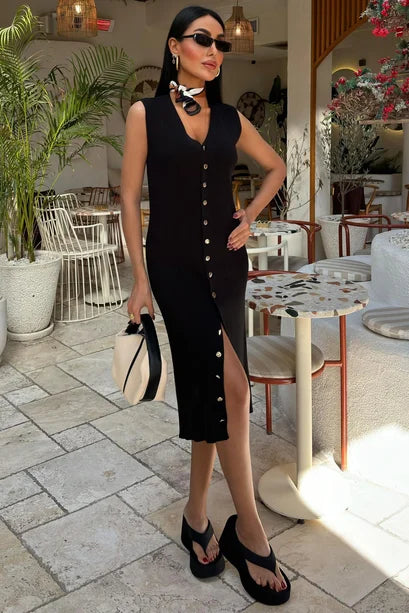 Ariane Sleeveless Ribbed Dress