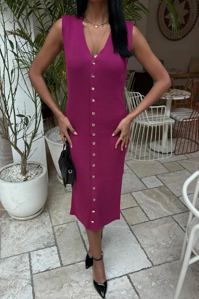 Benjamine Sleeveless Ribbed Dress