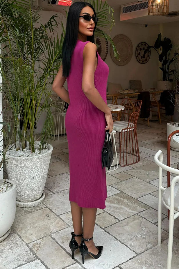 Benjamine Sleeveless Ribbed Dress
