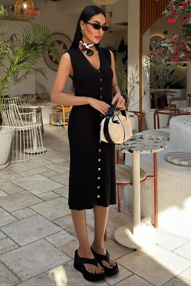 Ariane Sleeveless Ribbed Dress