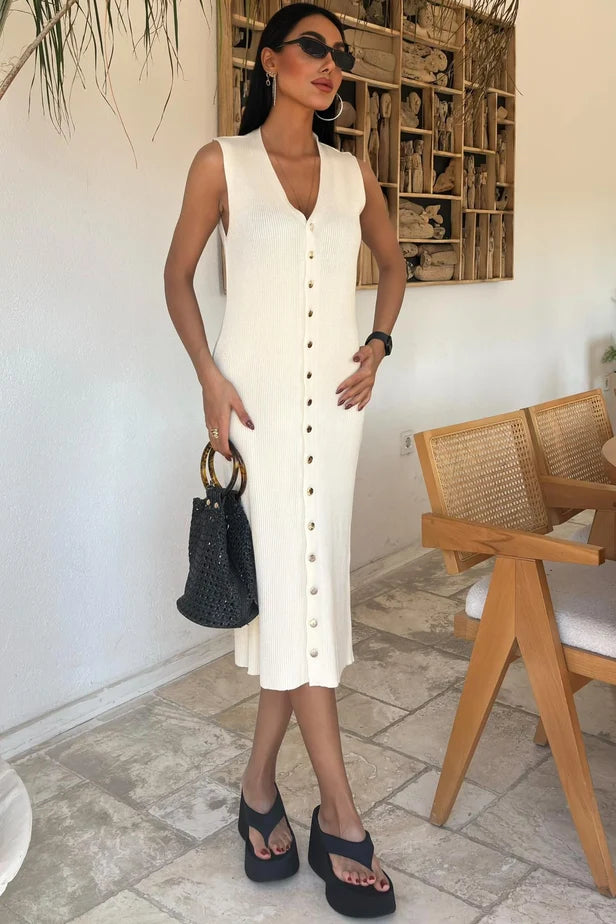Angelique Ribbed Sleeveless Dress
