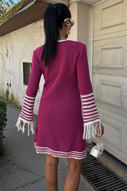 Lili Knitted Midi Dress with Button Closure