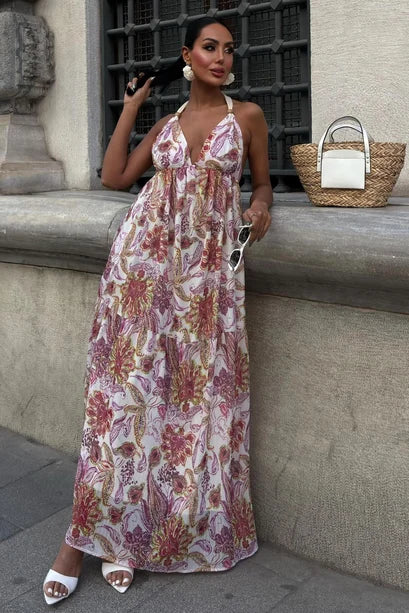 Amelia Backless Chiffon Dress