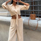 Ayrobin Shirt & Wide-Leg Trousers Set