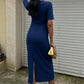 Agathe Midi Dress with Pleated Waist