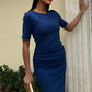Agathe Midi Dress with Pleated Waist