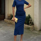Agathe Midi Dress with Pleated Waist
