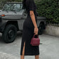 Adeline Midi Dress with Pleated Waist