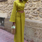 Olympe Linen Crop Shirt & Draped Maxi Skirt Set