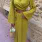 Olympe Linen Crop Shirt & Draped Maxi Skirt Set