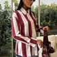 Élise Striped Satin Long-Sleeve Shirt