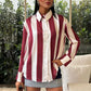 Élise Striped Satin Long-Sleeve Shirt