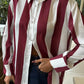 Élise Striped Satin Long-Sleeve Shirt
