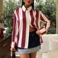 Élise Striped Satin Long-Sleeve Shirt