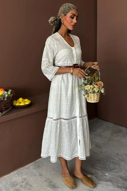 Jessyca Lace Brode Dress