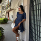 Clementine Square-Neck Cotton Mini Dress