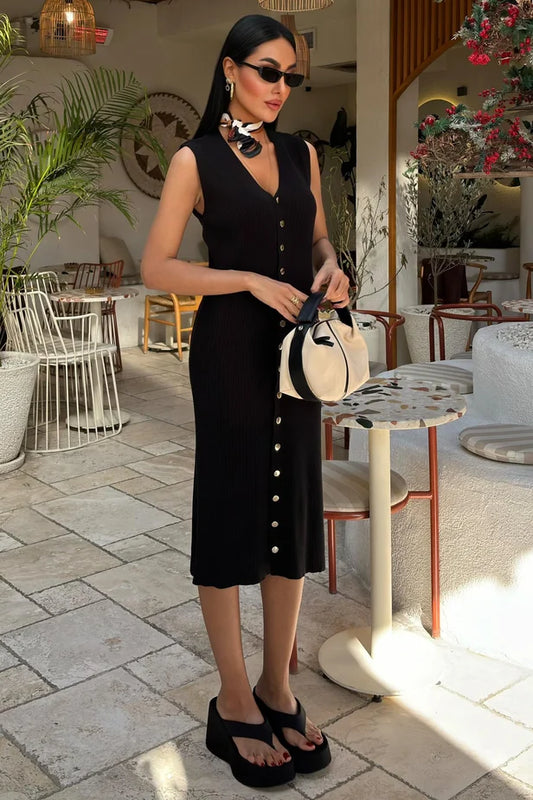 Ariane Sleeveless Ribbed Dress