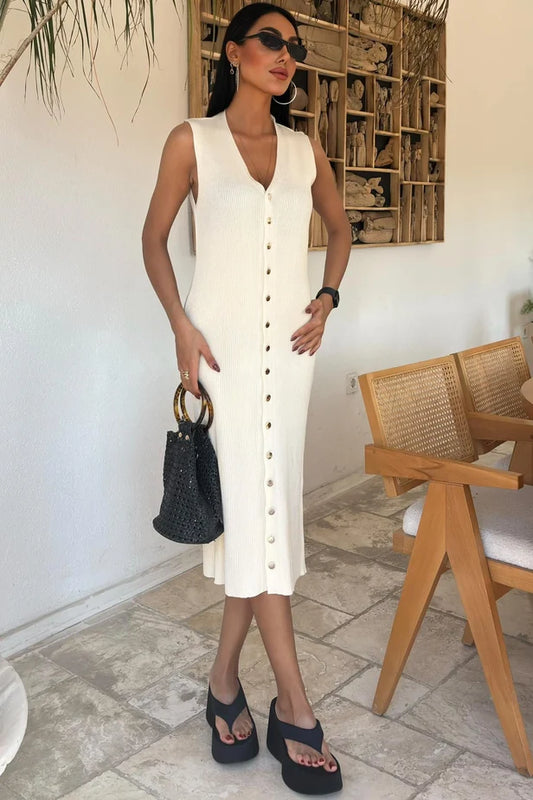 Angelique Ribbed Sleeveless Dress