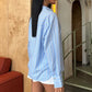 Coralie Oversized Striped Long-Sleeve Cotton Blend Shirt