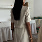 Jacqueline Tailored Short-Sleeve Blazer & Mini Skirt Suit