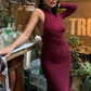 Alexandrine Elegant Dress with Cleavage Detail