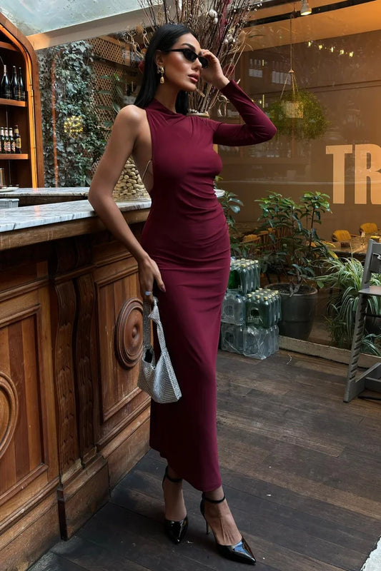 Alexandrine Elegant Dress with Cleavage Detail