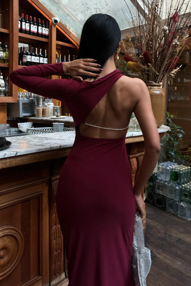 Alexandrine Elegant Dress with Cleavage Detail