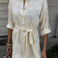Suzene Embroidered Dress with Gold Button Detailing
