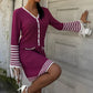 Lili Knitted Midi Dress with Button Closure