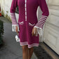 Lili Knitted Midi Dress with Button Closure