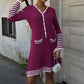 Lili Knitted Midi Dress with Button Closure